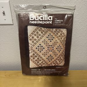 Bucilla Needlepoint 14" Complete Pillow Kit #4109, June Hendricks Vintage Craft